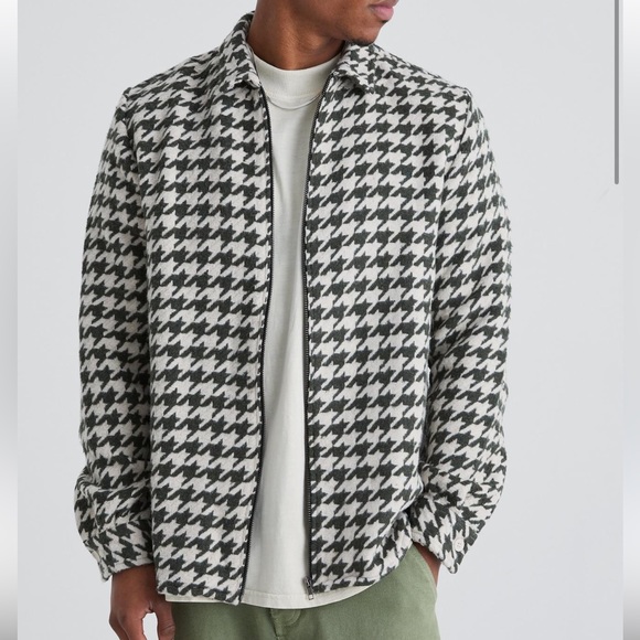 Other - Long Sleeve Brushed Houndstooth Zip Overshirt NWT